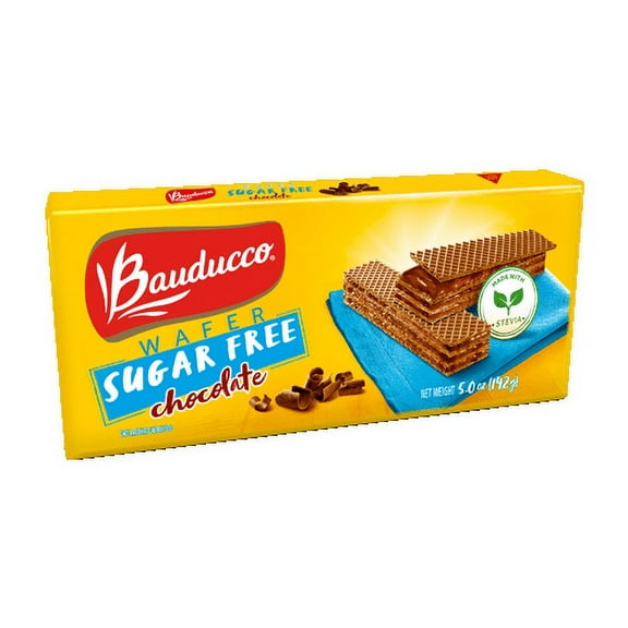 Bauducco Wafer Cookies - Enriched with Chocolate - Sugar Free Delicious & Crispy Wafers - 3 Creamy Layers - Great for Snacks & Dessert - No Artificial Flavors 5oz