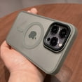 thumbnail image 1 of Luxury Translucent for Magsafe Magnetic Wireless Charge Case for iPhone 15 14 13 12 11 Pro Max Plus Frosted Shockproof Cover grey for iPhone 14 ProMax, 1 of 6