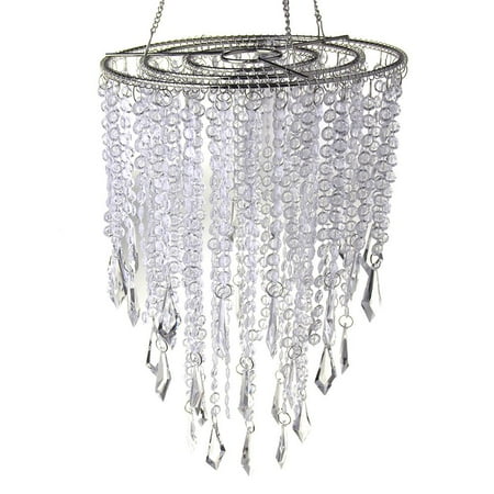 

Hanging Beaded Chandelier with Icicle Crystals Clear 10-1/2-Inch