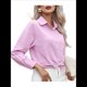 thumbnail image 2 of Camisas de Algodón para Mujer, con Botones, Cuello, Larga, Blusas Antiarrugas. Púrpura M, 2 of 10