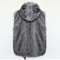 thumbnail image 7 of Faux Fur Vest Men's Stand Collar Sleeveless Open Front Cardigan Fuzzy Coats Fuzzy Parka Outerwear with Pockets, 7 of 7