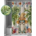 thumbnail image 3 of 72x78 Inch Shower Curtain Ocean Gnomes Bathroom Decor Waterproof Fabric Bathtub Bath Curtains Decorative Coastal Shell Palm Leaf Shell Starfish Extra Long Shower Curtain Set with Hooks, 3 of 6