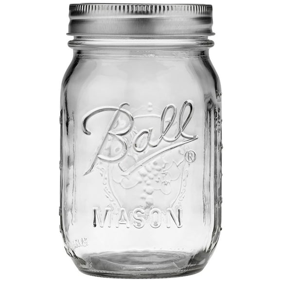 Ball Regular Mouth Pint (16 oz.) Mason Jars with Lids and Bands, for Canning or Drinkware, 8 Count