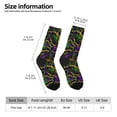 thumbnail image 2 of KLL Neon Mardi Gras Print Cool Socks Men's Women's Crew Socks Funny Crazy Novelty Stockings, 2 of 6