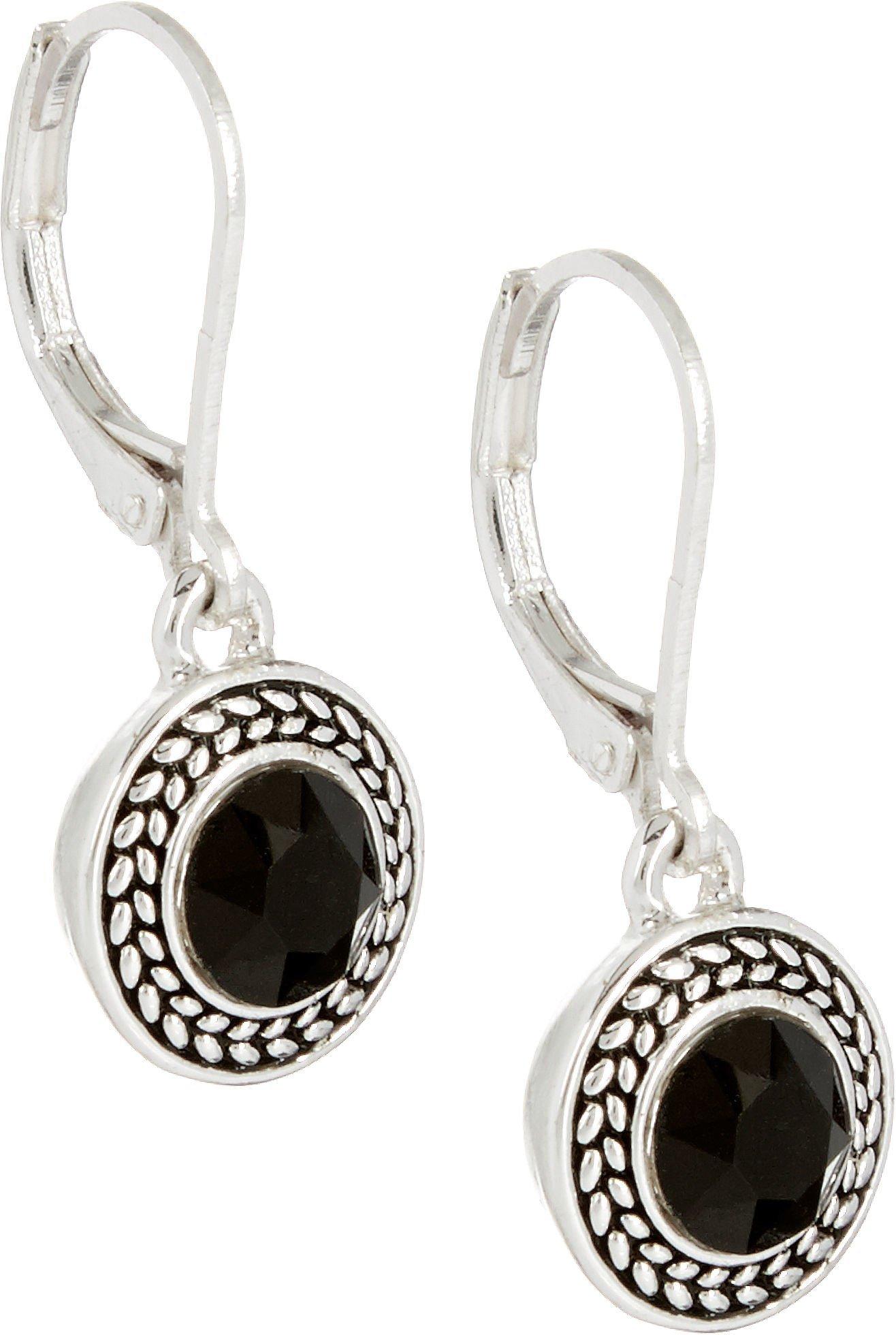 Napier Silver Lever Back Louvered Earrings Silver Openwork Hoop Earrings,