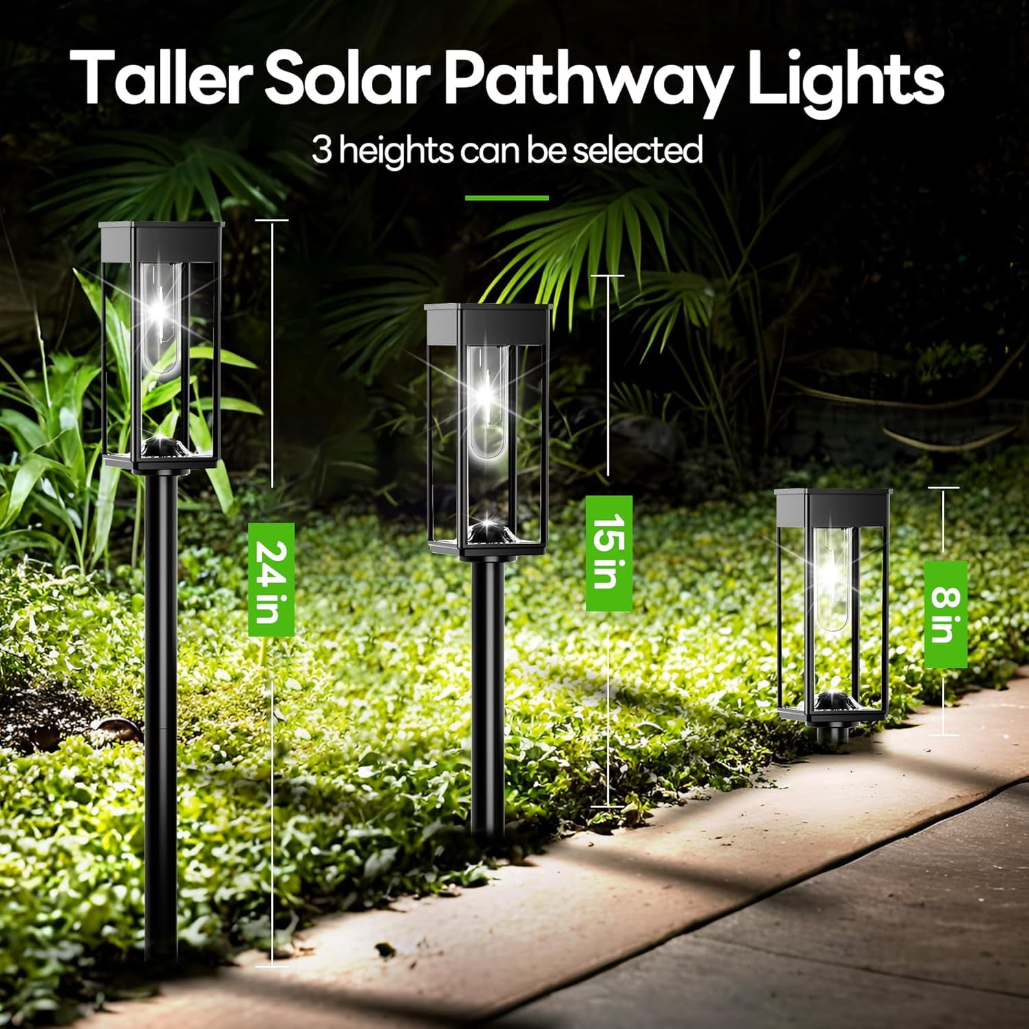 Solar Pathway Lights Outdoor IP65 Waterproof, 8 Pack 6500K LED Auto On/Off Walkway Landscape Light for Yard Lawn Garden Patio Driveway Outside Decor, Cool White