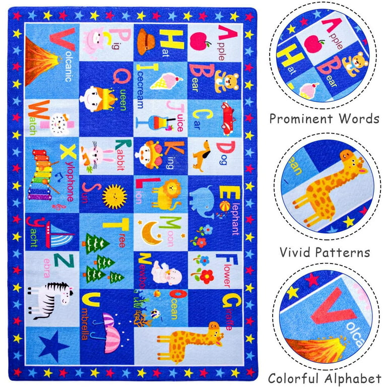 Dwelke Kids Rugs Animals Zoo Carpet Play Rug for Playroom ABC Educational  Mat Alphabet Area Rug, Cute Cartoon Daycare Supplies, Kids Gift for  Playroom,Bedroom and Nursery 3'x5' 