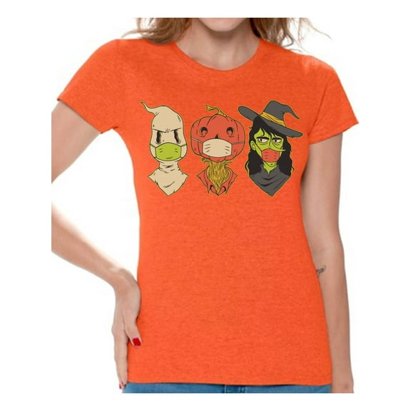 Awkward Styles Halloween Women's Shirts Halloween Creatures in Face Masks Shirt Funny Halloween Creatures in Face Masks Tee Halloween Costume Ideas for Ladies
