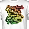 thumbnail image 3 of Teelocity Men's White Every Little Thing Is Gonna Be Alright Relaxed Fit Short Sleeve Graphic T-Shirt, 3 of 3