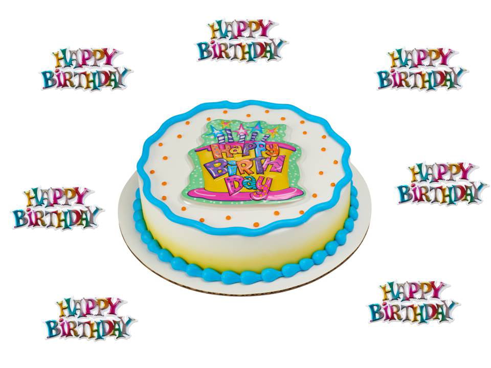 12pcs Schöne Kunststoff Happy Birthday Kuchen Cupcake Topper Muffin Food 