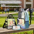thumbnail image 2 of DISNIMO Scale Print Clear Backpack for School, Heavy Duty Large Clear School Bag Transparent Bookbag with Lunch Box & Pen Case, 17 Inch See Through PVC School Backpack, 2 of 5