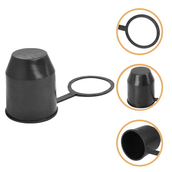 VORCOOL 5Pcs Trailer Hitch Ball Cover Secure Fit Tow Hook Protector Plastic Black