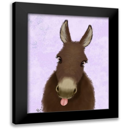 Fab Funky 12x14 Black Modern Framed Museum Art Print Titled - Funny Farm Donkey 1