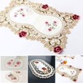 thumbnail image 3 of UHUSE Dining Table Place Mat Vintage Embroidered Lace Fabric Placemat 30*45cm Floral, 3 of 5