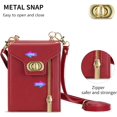 thumbnail image 3 of Phone Case for Samsung Galaxy Z Flip 5 5G 2023 Wallet Cover with Credit Card Holder Zipper Slot Shoulder Crossbody Strap Lanyard Leather Stand Cell ZFlip5 Z5 Flip5 5Z Women Girls Red, 3 of 14