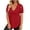 Red., variant on Women's Short Sleeve Tops,Summer Blouse for Women,Women Fashion Solid Color Shiny Glitter Lace Wave V Neck Casual Elegant Daily Fashion T-Shirts