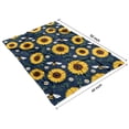 thumbnail image 4 of DarkBlue Sunflower Bee Pattern Blanket,Comfortable Soft Flannel Throw Blanket,All Season,Warm Lightweight Blankets for Sofa Bed Couch Living Room Chair,40"x50", 4 of 4