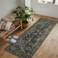 thumbnail image 5 of EcoSummer Vintage Washable Area Rug for Bedroom, Distressed Non Slip Non-Shedding Floral Soft Throw Rugs for Living Room Dining Entryway Bathroom Kitchen Foyer Bedside Playroom Nursery Black 5'x7', 5 of 6