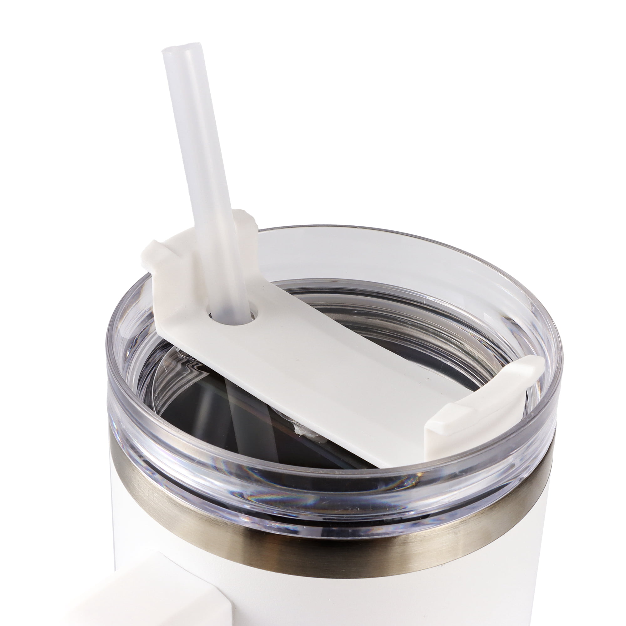 Hello Hobby 40oz Stainless Steel Tumbler with Handle and Lid Straw, Double Wall Insulated, White Blank