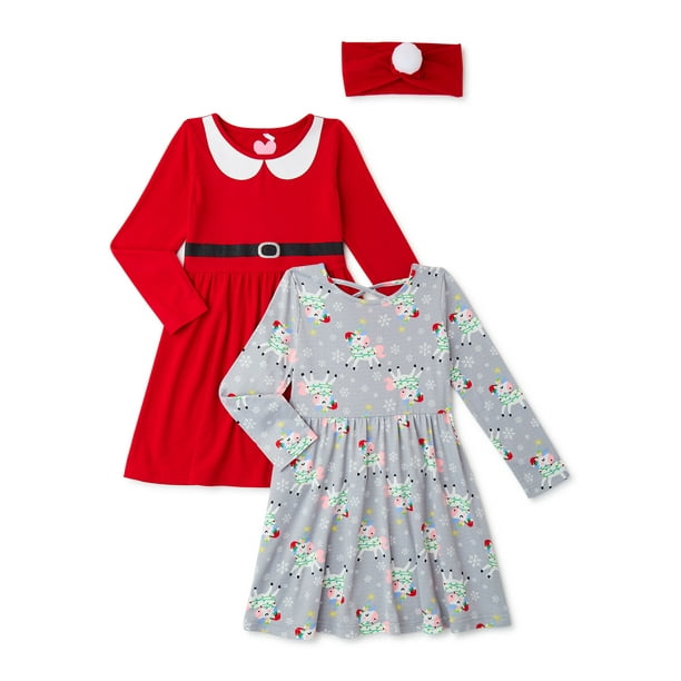 Freestyle Revolution Toddler Girls' Printed Dresses with Hair Accessory, 2-Pack, Sizes 2T-4T Freestyle Revolution Toddler Girls' Printed Dresses with Hair Accessory, 2-Pack, Sizes 2T-4T