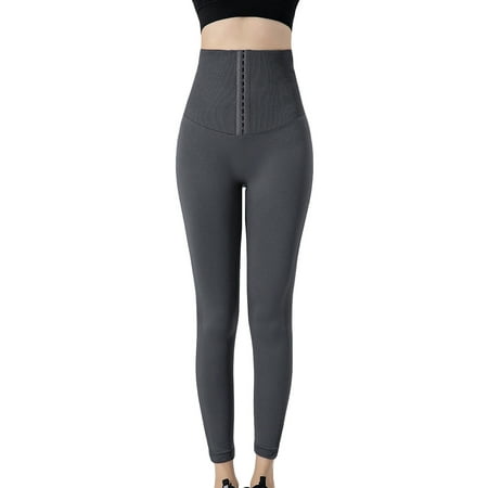 

GirarYou Women Yoga Pants with Corset Design Solid Color Seamless Trousers