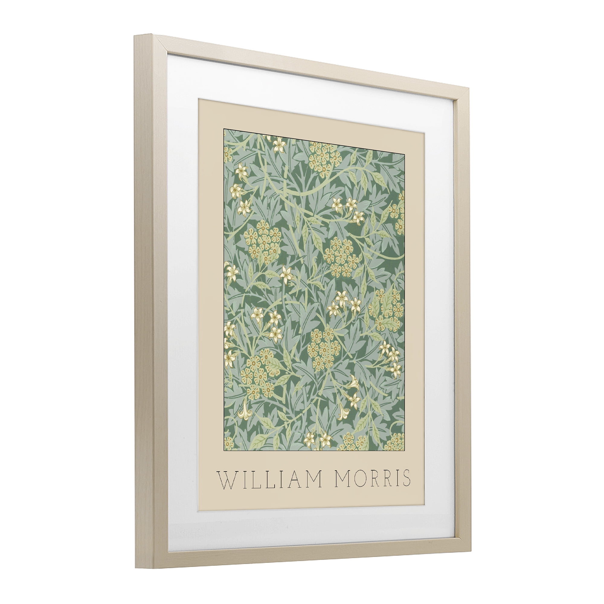 Stupell Industries William Morris Green Tones Birch Framed Print Under Glass, design by Lil' Rue