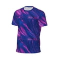 thumbnail image 5 of Rocae Neon Gradient Blue for Men's Mesh Quick-Dry Short Sleeve Workout T-Shirt,Mens Crew Neck Tee Lightweight Soft Classic T Shirts Medium, 5 of 9