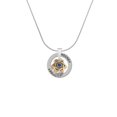 thumbnail image 2 of Delight Jewelry Goldtone Star of David with Blue Crystal Spinner Hockey Ring Charm Necklace, 18", 2 of 4