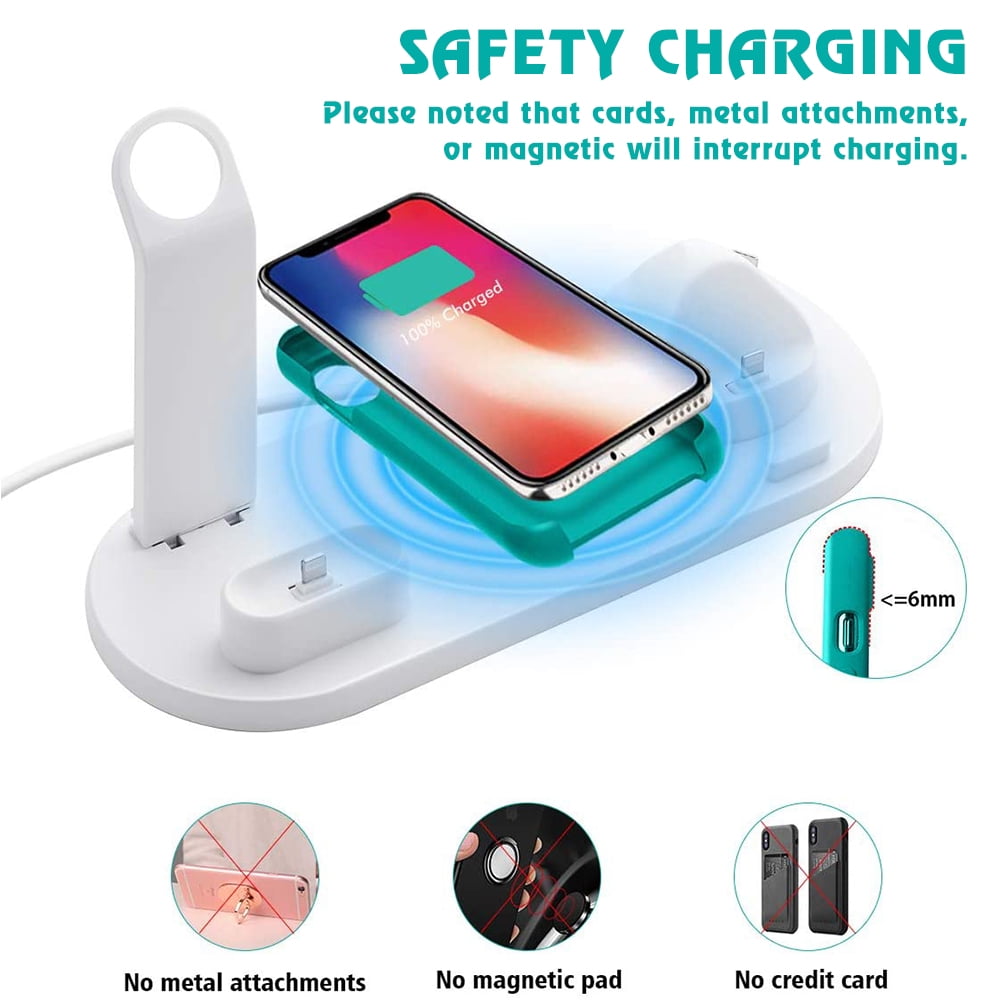 SHELLTON 3 in 1 Wireless Charger, Charging Station for Apple Watch(Need Original Charger), AirPods Pro/2, Wireless Charging Stand for iPhone 12 Pro Max/11 Pro Max/X/XS/XR and All Qi-Enabled Phones