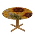 thumbnail image 3 of Nawypu Round Table Cover, Waterproof Reusable Table Cloth Round Fitted Vinyl Tablecloth with Elastic Edged for Parties Outdoors, Sunflower Vintage Farmhouse Inspirational Quotes, 3 of 7