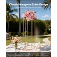 thumbnail image 2 of VEVOR Wedding Flower Stand, 10PCS 31.5-inch Column Flower Stand, Floral Stands with Acrylic Laminate, Hexagonal Cubic Floral Display Rack for Wedding, Party, Birthday, Home, Gold Centerpiece Stands, 2 of 9