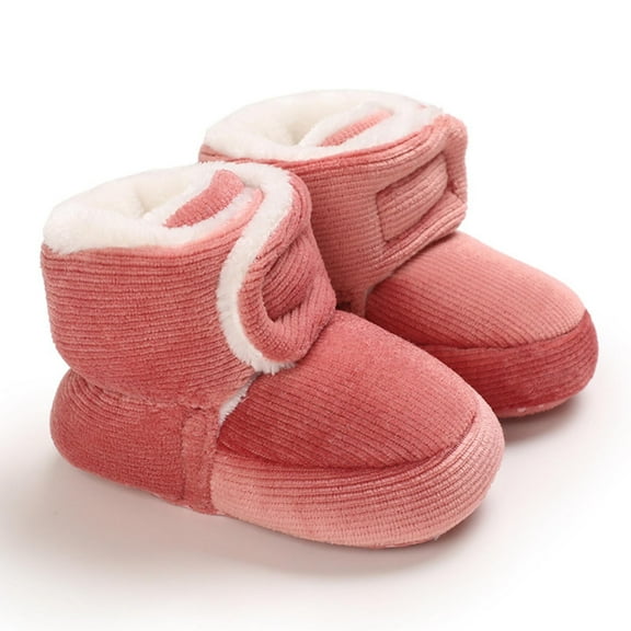 Newborn Baby Boys Girls Plush Boots Children'S Shoes Snow Boots For Boys And Girls Warm Baby Soft Soled Shoes Shoes For 3-18 Months