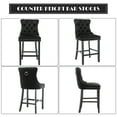 thumbnail image 5 of Bar Stools Set of 2, LegaHome Velvet Bar Stool with Back, Solid Wood Frame & Nailhead Trim, Counter Height Bar Chiar Button Tufted Upholstered Seat, Full Back Bar Stools, Black, 5 of 8
