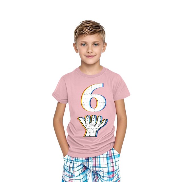Haut Rose pour Bébé Enfant Garçon Fille à Manches Courtes, Chemisiers Graphiques pour Enfant, Col Rond, Spandex, Détente, Kawaii, Été Automne, Chandail 2025, Vêtements 5 Ans