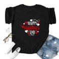 thumbnail image 5 of Baqcunre Valentine's Day Shirts for Women Classic Version of Cotton Short Sleeve Crewneck Loose Printed T Shirt (Black S-2XL), Womens Tops Graphic Tees for Women Shirts for Women, Womens Clothes, 5 of 5