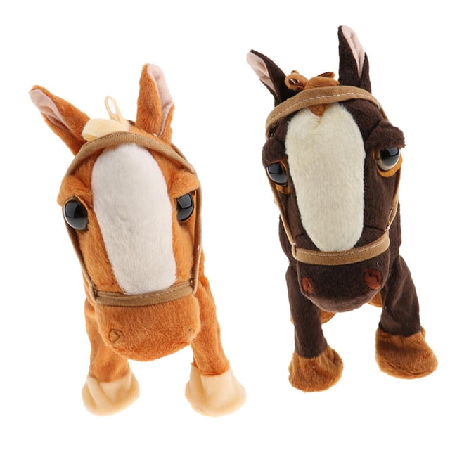 2pcs Caballo Electrónico Musical CUTICAT Walking Horse Toy para niños Naranja