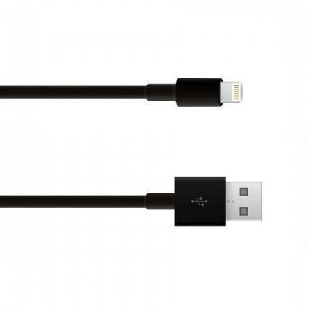Ipod Adapter Cord Kentek 6 Feet FT MFi Certified Lightning 8 Pin to USB Type A Male To Male M/M Charge Sync Cable Cord Adapter for iPod iPhone iPad Black ()