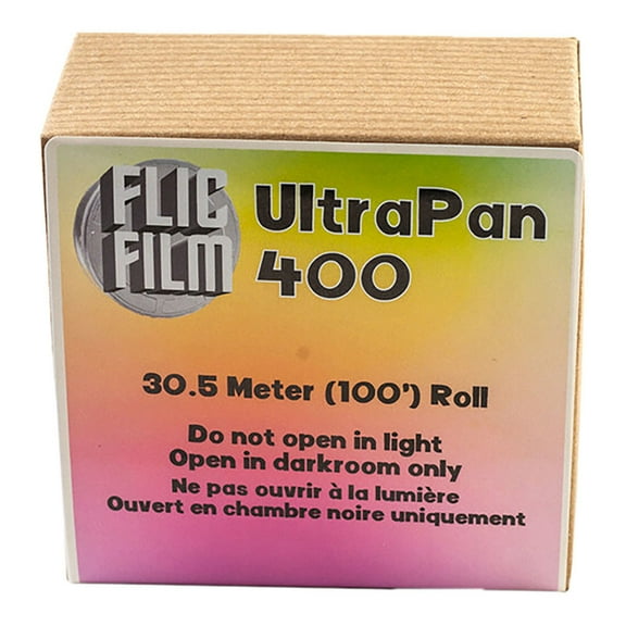 Flic Film UltraPan 400 35mm Panchromatic Black and White Negative Film, ASA 400, 100' Bulk Roll