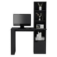thumbnail image 5 of Depot E-Shop Ripley Writing Desk With Bookcase and Cabinet, Black, 5 of 5