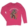thumbnail image 5 of American Legend Bigfoot Women's Long Sleeve T-shirt Patriotic Funny Sasquatch Fan 4 July USA Flag Beer BBQ Tailgate Party, 5 of 7