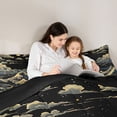 thumbnail image 5 of Feelyou Ocean Wave Teen Full Size Comforter Sets, Vintage Japanese Bedding Sets, 3pcs, 5 of 8