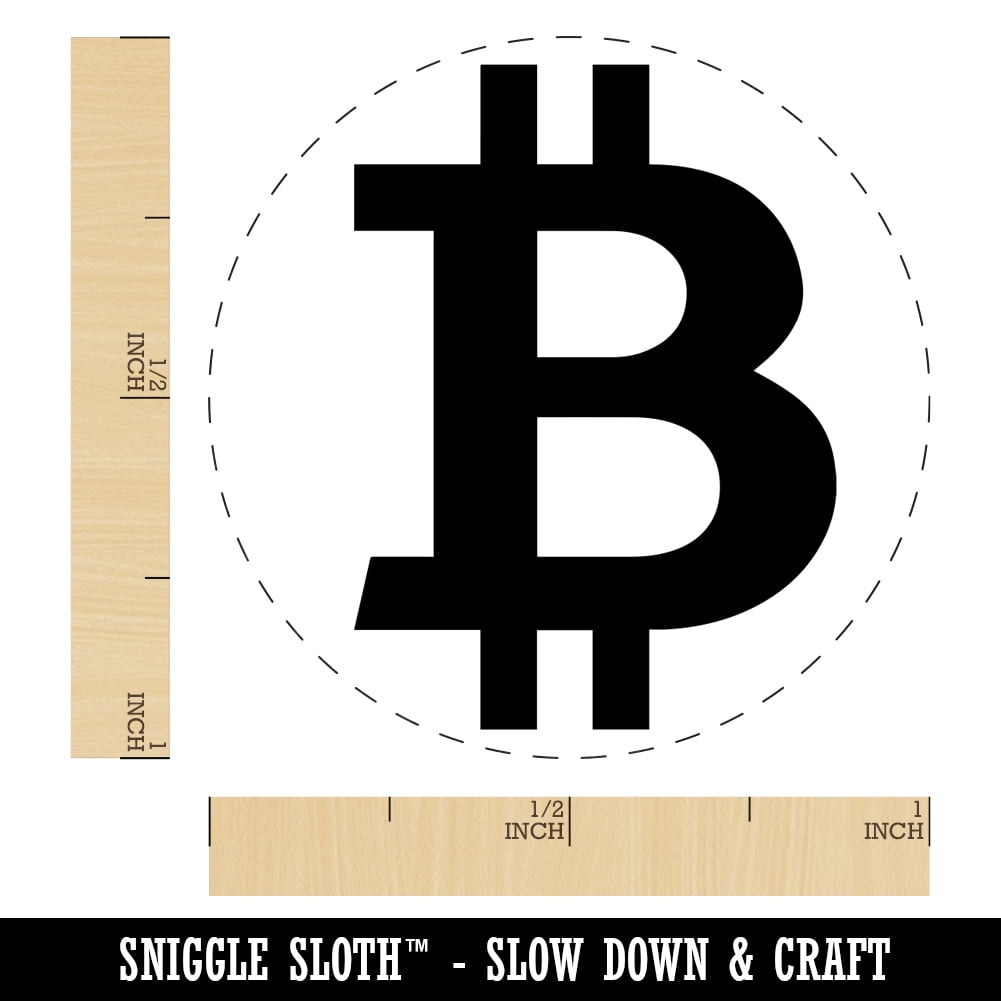 Bitcoin Symbol Cryptocurrency Money Self-Inking Rubber Stamp Ink Stamper - Blue Ink - Large 1-1/2 Inch
