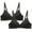 Black, variant on XMMSWDLA Women's Comfort Bra Underwire Support Seamless 2-Pack T-Shirt Bras Push Up Smoothing Everyday Bras for Older Women Bras for Women No Underwire
