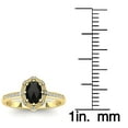 thumbnail image 5 of SuperJeweler 1 Carat Rose Cut Oval Black and White Diamond Halo Ring In 14 Karat Yellow Gold For Women, 5 of 6