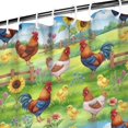 thumbnail image 3 of Rooster and Farm Green Pattern Modern Waterproof Shower Curtain Set with 12 Hooks, Washable Decorative Bathroom Shower Curtain, 3 of 6