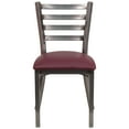 thumbnail image 6 of Flash Furniture HERCULES Series Silver Antique Finish with Clear Coat Ladder Back Metal Restaurant Chair - Burgundy Vinyl Seat, 6 of 7