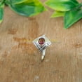 thumbnail image 2 of Natural Red Garnet Stone 925 Sterling Silver Handmade Engagement Ring Gift Jewelry for Her, 2 of 5