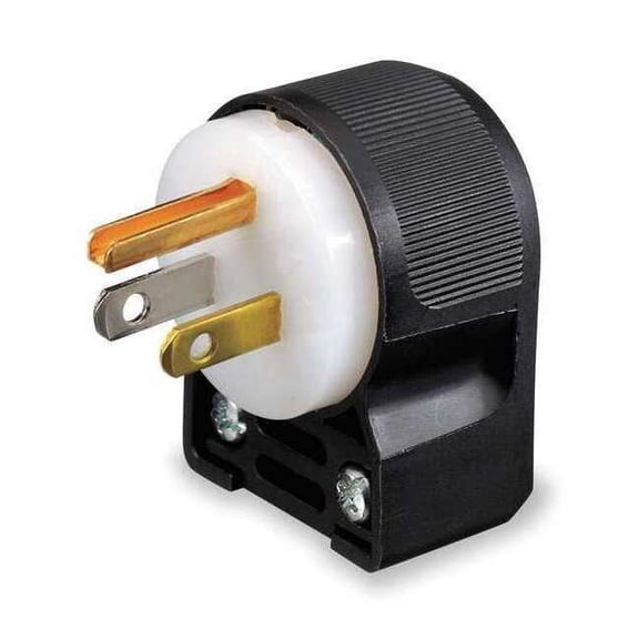 Hubbell Wiring Device-Kellems Agl Strt Plug,Blk; Wht,15 A,Stnd,5-15P HBL5266CA