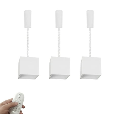 

FSLiving 3.2 Ft Adjusted Cord Without Tools J-Type Tracking Light Stepless Dimming Remote Control 24W LED Spot Light Square White Metal Shade Hanging Light for Corridor Home Office(No Track)-3 Pack