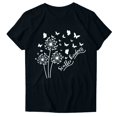 thumbnail image 4 of Blouses pour Femmes, Mode Féminine Imprimé Manches Courtes Blouse Drôle Col Rond T-Shirt Tops, 4 of 4